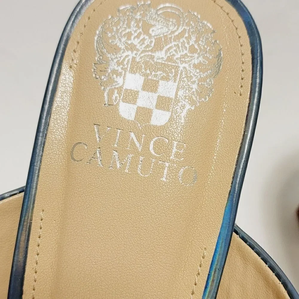Vince Camuto Brisstol Strappy Square Toe Blue Iridescent Sandal Size 11 NEW